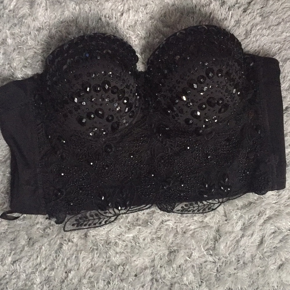 Jeweled bustier.
